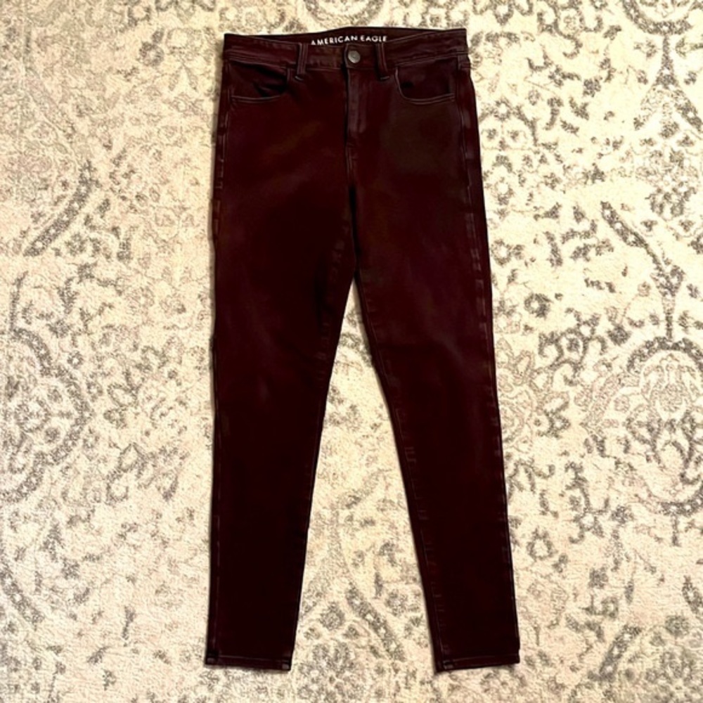 AEO Burgundy Hi-Rise Jeggings - Size 8!